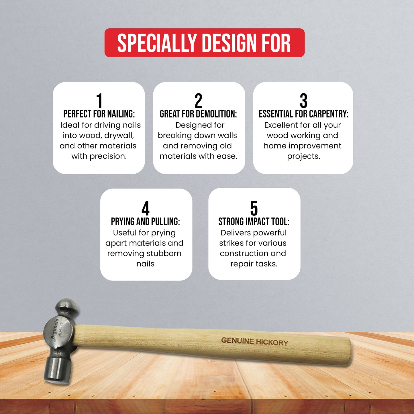 Hickory Ball Pein Hammer